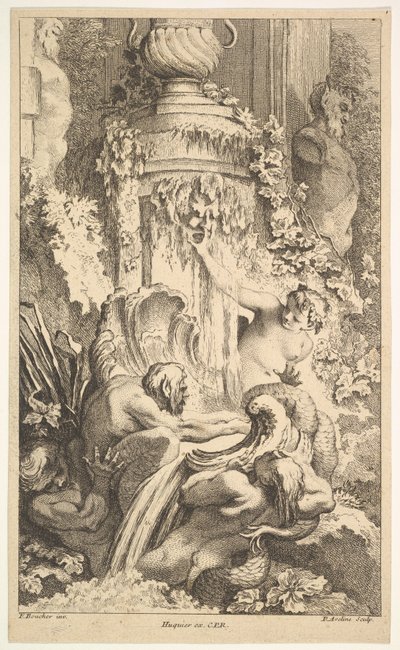 Naiaden, Tritons en het Bad van Priapus door Pierre Alexandre Aveline