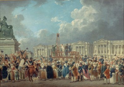 Een executie op de Place de la Révolution, ca. 1793 door Pierre Antoine Demachy