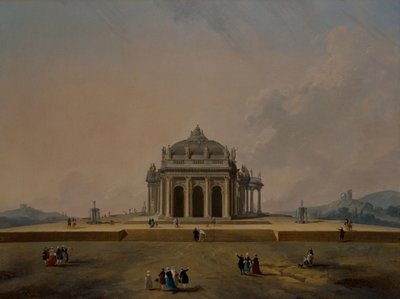Fantastische architecturale studies met figuren door Pierre Antoine Demachy