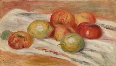 Appels en citroenen op een doek door Pierre Auguste Renoir