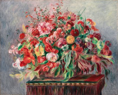 Bloemenmand, 1890 door Pierre Auguste Renoir