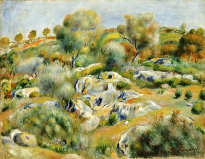 Bretagne Landschap met Bomen en Rotsen door Pierre Auguste Renoir