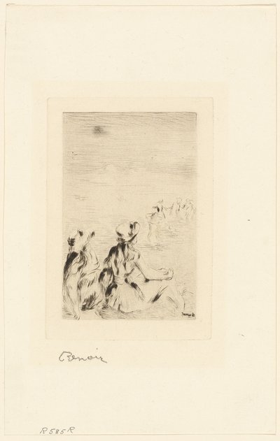 Kinderen op het Strand, Berneval door Pierre Auguste Renoir
