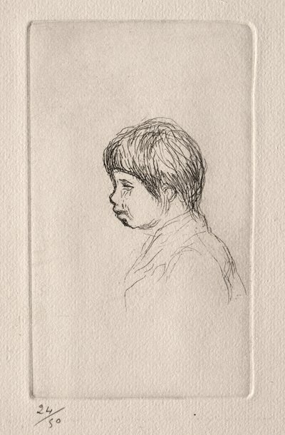Claude Renoir, de profil door Pierre Auguste Renoir