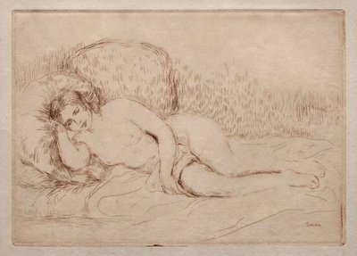 Naakte vrouw liggend, 1906 door Pierre Auguste Renoir