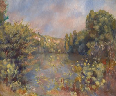 Landschap aan het meer, ca. 1889 door Pierre Auguste Renoir