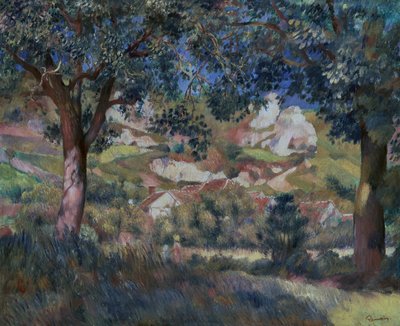 Landschap bij La Roche Guyon, c.1887 door Pierre Auguste Renoir