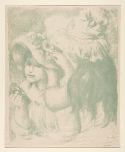 De vastgepinde hoed door Pierre Auguste Renoir