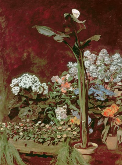 Lelie- en kasplanten door Pierre Auguste Renoir