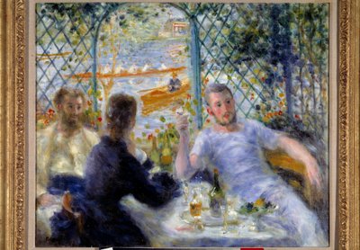 Lunch in het restaurant Fournaise of de roeierslunch door Pierre Auguste Renoir