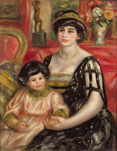 Madame Josse Bernheim-Jeune en haar zoon Henry, 1910 door Pierre Auguste Renoir