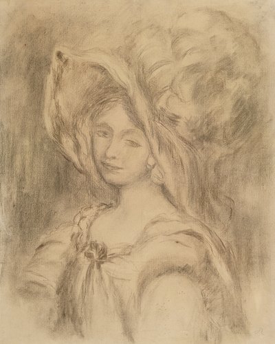 Mme Dieterle met een hoed, c.1896 door Pierre Auguste Renoir