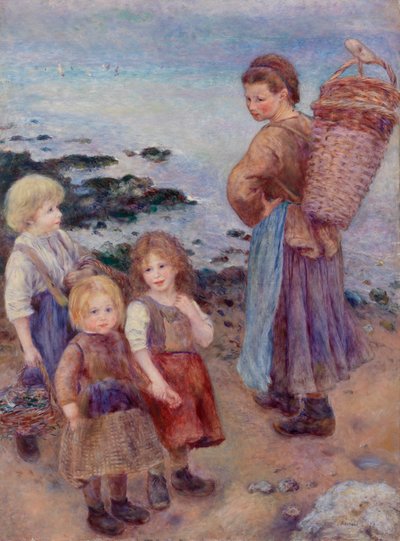 Mosselvissers in Berneval, Normandische kust door Pierre Auguste Renoir