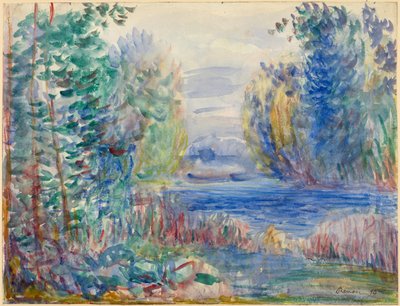 Rivierlandschap door Pierre Auguste Renoir