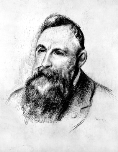 Portret van de Franse beeldhouwer Auguste Rodin, ca. 1914 door Pierre Auguste Renoir