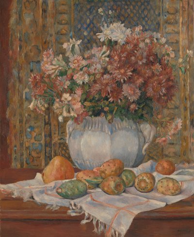 Stilleven met Bloemen en Stekelige Peren, ca. 1885 door Pierre Auguste Renoir