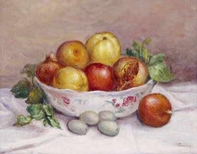 Stilleven met een granaatappel door Pierre Auguste Renoir