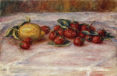 Aardbeien en citroenen door Pierre Auguste Renoir