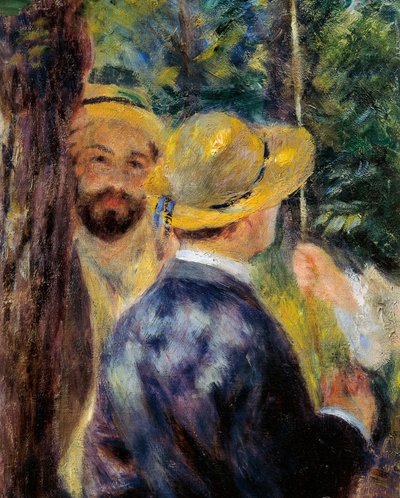 De schommel (detail). Portret van Norbert Goeneutte, Franse schilder (1854-1894) door Pierre Auguste Renoir
