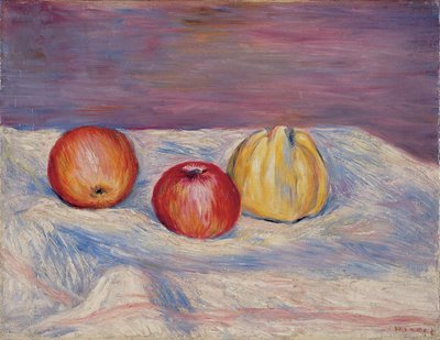 Twee appels en een kweepeer; Deux pommes et un coing, ca. 1900 door Pierre Auguste Renoir
