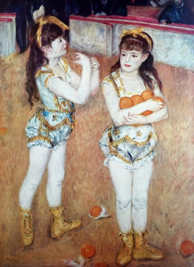 Twee kleine circusmeisjes door Pierre Auguste Renoir