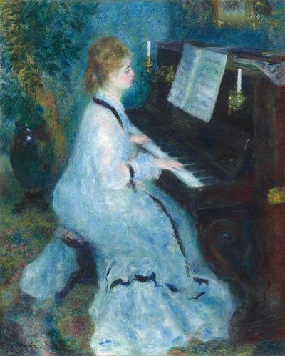 Vrouw aan de piano door Pierre Auguste Renoir