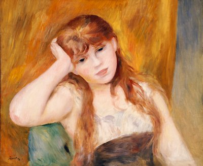Jonge Blonde Meisje, 1886 door Pierre Auguste Renoir