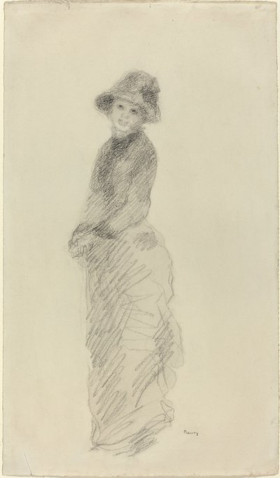Jonge vrouw staand door Pierre Auguste Renoir