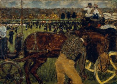 Op de renbaan of Races in Longchamp door Pierre Bonnard