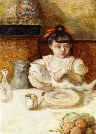 Kind en katten door Pierre Bonnard