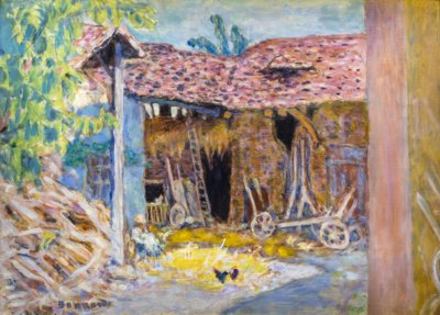 Binnenplaats van een boerderij of de schuur door Pierre Bonnard