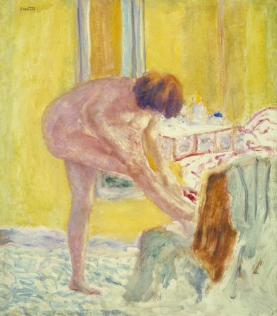 Naakt, gele achtergrond, ca. 1924 door Pierre Bonnard