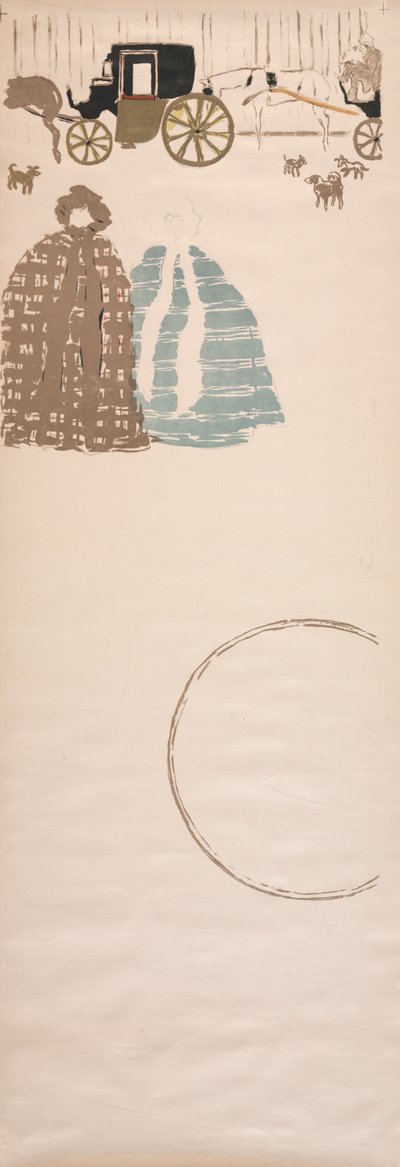 Kindermeisjes Promenade, Fries van koetsen, 1895 door Pierre Bonnard