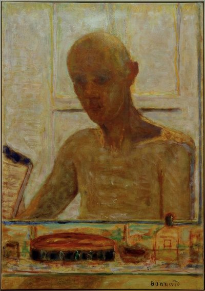 Portret van de kunstenaar in de spiegel van de toiletkamer (Zelfportret) door Pierre Bonnard