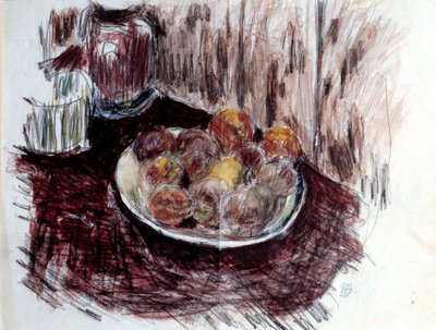 Stilleven met perziken door Pierre Bonnard