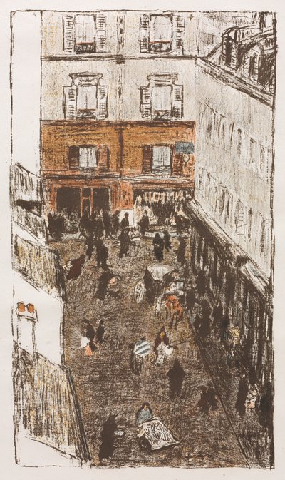 Straathoek van bovenaf gezien door Pierre Bonnard