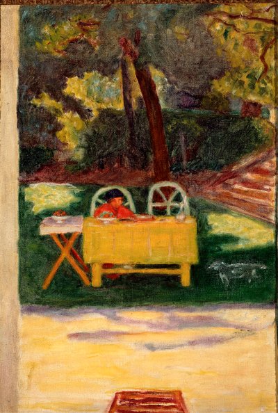 Proeven in de tuin. Schilderij door Pierre Bonnard (1867-1947), circa 1910. Olieverf op doek, Zon: 65x44cm Milaan, Privécollectie door Pierre Bonnard