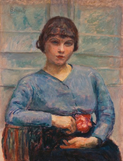 Jong Meisje in Blauw met een Roos, c.1916 door Pierre Bonnard