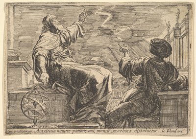 Twee Filosofen die een Zonsverduistering Bekijken, 1615-42 door Pierre Brebiette
