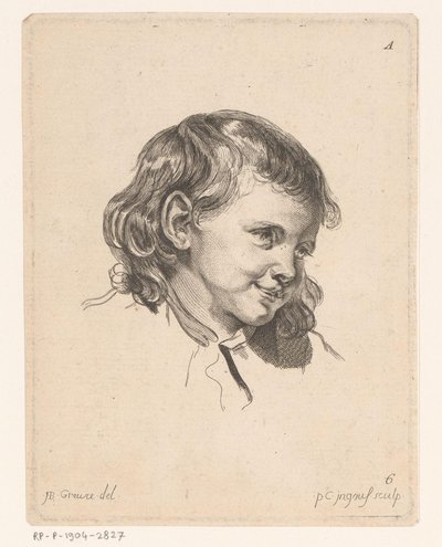 Hoofd van een kind, naar rechts gekeerd door Pierre Charles Ingouf