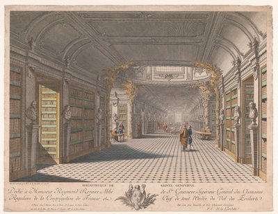 Bibliotheek van de abdij van Sainte-Geneviève te Parijs door Pierre Claude Delagardette