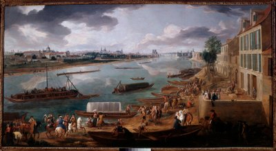 Zicht op Parijs, genomen vanaf de Quai de la Rapee in 1716 door Pierre Denis Martin