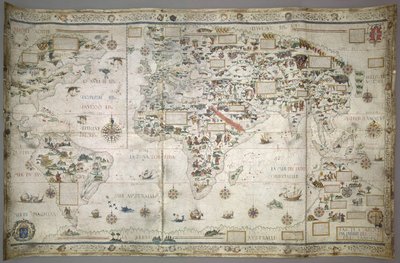Add MS 24065 Wereldkaart (Planisfeer) door Pierre Descaliers