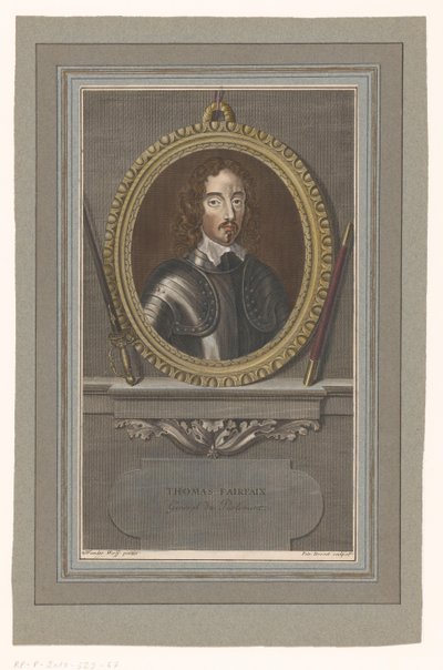 Portret van Thomas Fairfax door Pierre Drevet