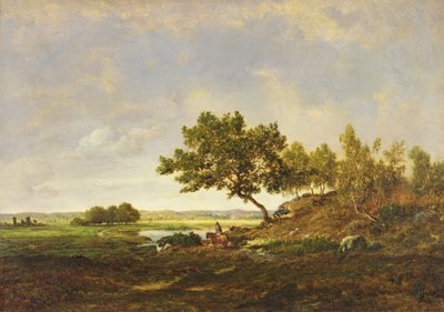 De vijver aan de voet van de heuvel, ca.1848-55 door Pierre Etienne Theodore Rousseau
