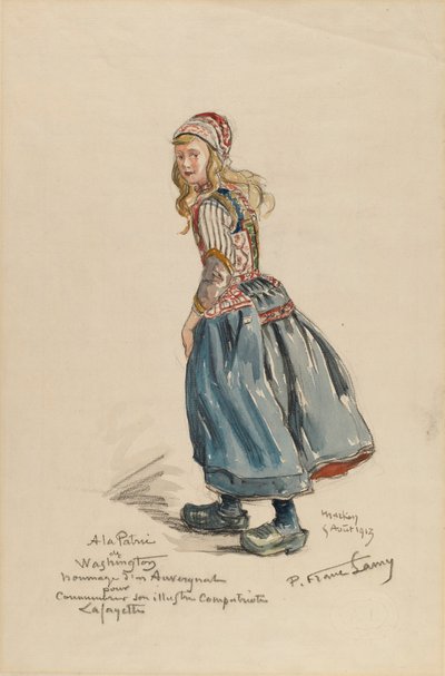 Boerenmeisje door Pierre Franc Lamy