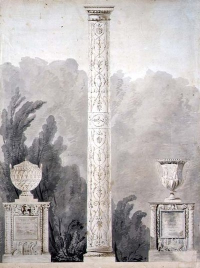 Ontwerpen voor neoklassieke monumenten door Pierre Francois Leonard Fontaine