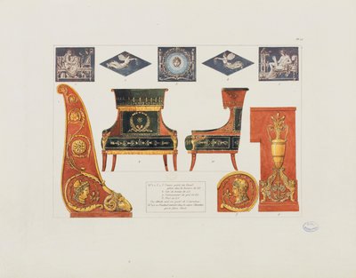 Details van een slaapkamer in Parijs, uit 