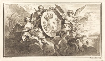 Koninklijk wapen van Lodewijk XV door Pierre François Tardieu or Jacques Nicolas Tardieu after François Boucher