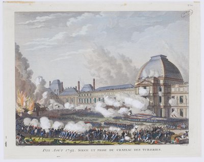 De bestorming van het Tuilerieënpaleis op 10 augustus 1792 door Pierre Gabriel Berthault